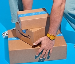 Prime Day boxes being lifted